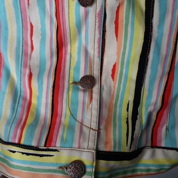 Kenzo| Vintage Style Denim Striped Jacket - Picture 3 of 8